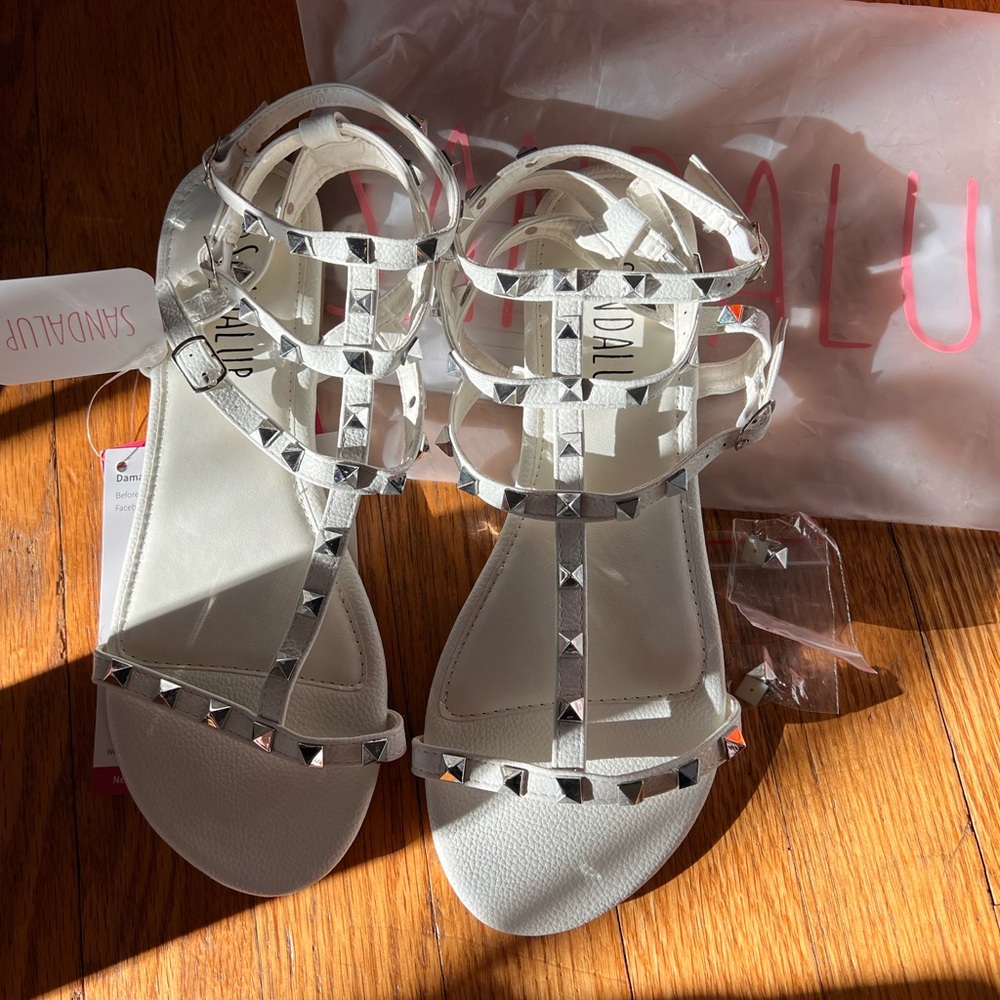 Sandal Up White Studded Sandals